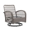 3-Piece Patio Seating Set,360° Swivel Wicker Rocker Patio Accent Chair Set Of 2,Square Table,Patio Chairs Outdoor With Cushion -Maison Boucle - 3 of 4
