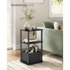 3-Tier End Table with Fabric Basket, Steel Frame Nightstand, Toolless Assembly Storage Side Table for Bedroom, Living Room, Modern Design - 2 of 4