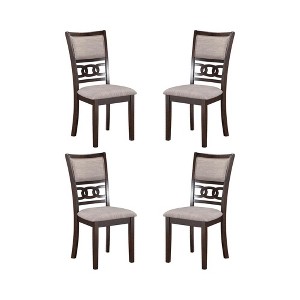 New Classic Furniture, Gia Cherry Wood Dining Chair with Fabric Seat (Set of 4) - 1 of 4