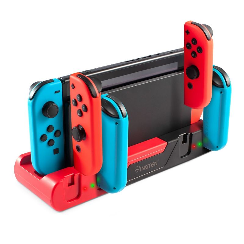 Insten Charging Dock Station for Nintendo Switch & OLED Model Joycon Controller Charger with USB Port, 2 Game Card Holder Slots, 3 of 10