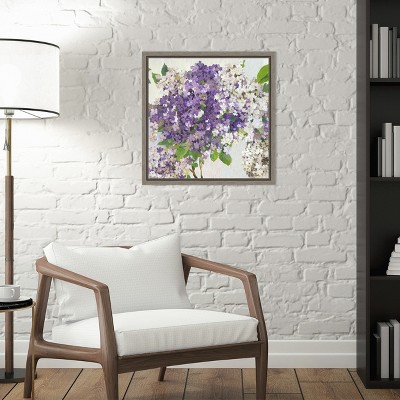 Purple and White Hydrangea Canvas Wall Art Print