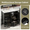 36" Freestanding Bathroom Vanity with Resin Sink, Soft-Close Cabinet & 4 Drawers, Gold Metal Handles, Open Back Design - 3 of 4