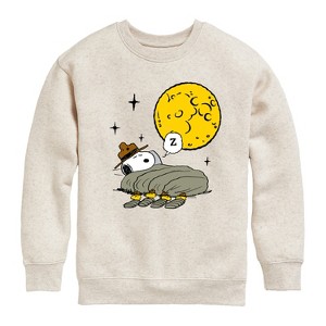 Boys' - Peanuts - Nightfall Graphic Long Sleeve Fleece Sweatshirt - 1 of 4