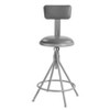 24"-30" Height Adjustable Heavy Duty Vinyl Padded Swivel Steel Accent Barstool with Backrest Gray - Hampden Furnishings - 2 of 4