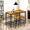 Hooseng 5 Pieces Bar Table Set, Kitchen Table and Chairs for 4, Industrial Counter Height Pub Dining Set with 4 Round Bar Stools - 3 of 4