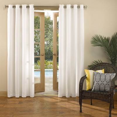 White 54" x 95" Polyester Blackout Grommet Curtain Panel