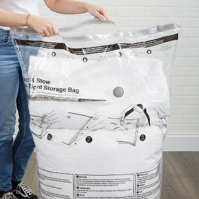 Clear Air-Tight Hand Roll Vacuum Storage Bags, 4 Pack