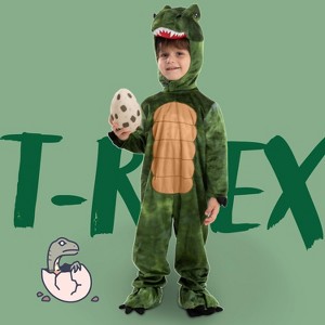 Joyfy Kids' Halloween Costume Outfit Dinosaur Jumpsuit with Egg for Kids Toddler Halloween Dress-up Party - 1 of 4