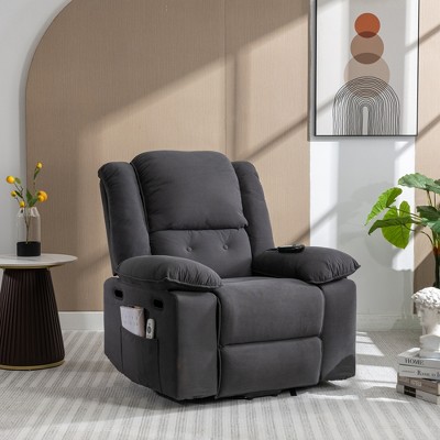 Power Lift Chair for Elderly with Adjustable Massage and Heating Function, Recliner with Infinite Position and Side Pocket, 4W-ModernLuxe