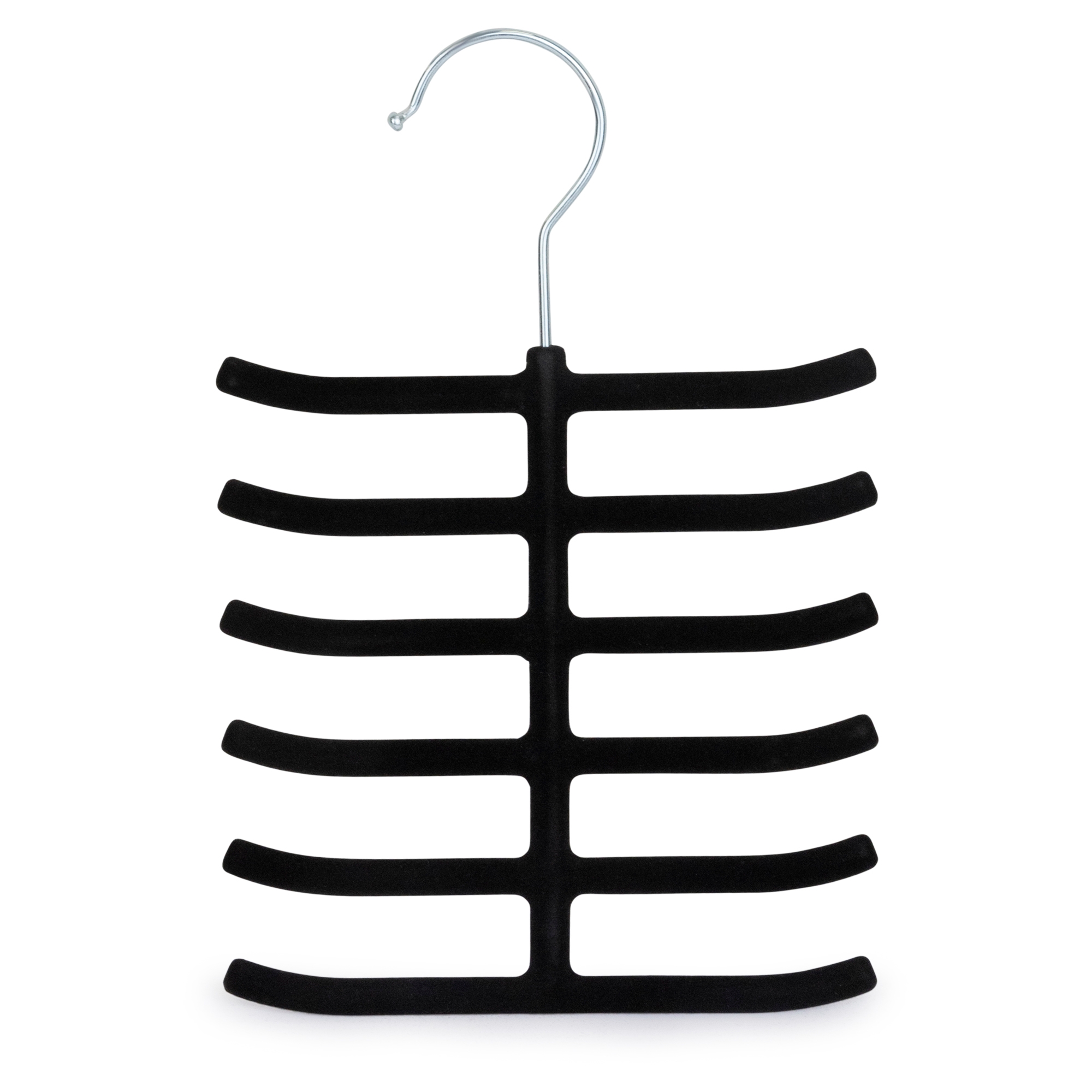 Elle Decor Set of 3 Non-Slip Velvet Tie Hangers, Black - Holds Up to 12 Ties Per Hanger