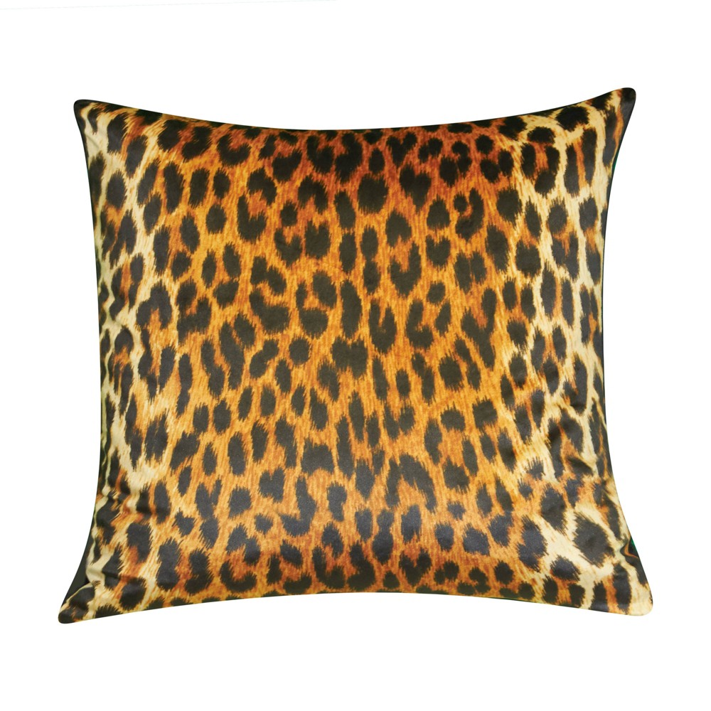 Photos - Pillow 18"x18" Jazzy Leopard Square Throw  - Edie@Home