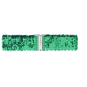 Allegra K Women's Stretchy Waist Belts Metal Interlock Buckles Sequins Decor Belts 60cm/23.62" 1 Pc - 1 of 4