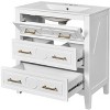 30'' Bathroom Vanity with Ceramic Sink Combo, Free Standing Single Vanity Set with 3 Drawers, Solid Wood Frame Bathroom Storage Cabinet - 4 of 4