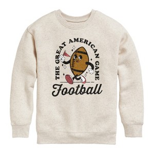 Boys' - Instant Message - Vintage Football Mascot Graphic Long Sleeve Fleece Sweatshirt - 1 of 4