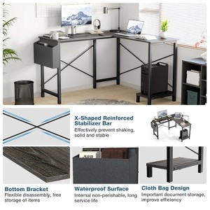 Gulches L Shaped Computer Desk 50 Inch - Gaming Corner, Office/Study Writing PC Wooden Table with CPU Storage Shelf - 1 of 4