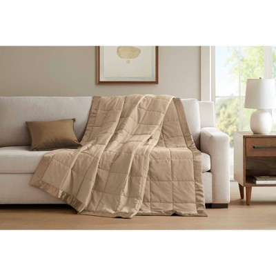 Full Mocha Down Alternative Blanket with Satin Trim