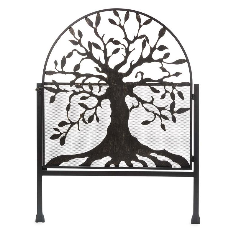 Plow & Hearth - Arched Metal Weather-Resistant Garden Gate with Symbolic Tree of Life Design, 1 of 7
