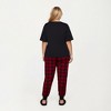 Anna-Kaci Lounge Women's 2-Piece Set Short Sleeve Knit Top and Plaid Jogger Pajama Pants with Soft Stretch Fabric and Tapered Fit - 4 of 4