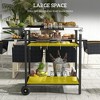 Resenkos 2-Tier Shelf Outdoor Bar Cart, Stainless Steel Tabletop Patio Serving Cart with Accessories for Poolside, Garden, Black - 4 of 4