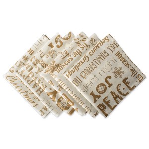 Design Imports  Christmas Printed Napkin Set 6 Piece, Gold Christmas Collage, 20X20" - 1 of 4