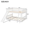 YONWAY Twin Over Twin Low Bunk Bed with Slide and Ladder, Low Bunk Bed for Kids, Girls, Boys, Floor bunk Bed - 3 of 4