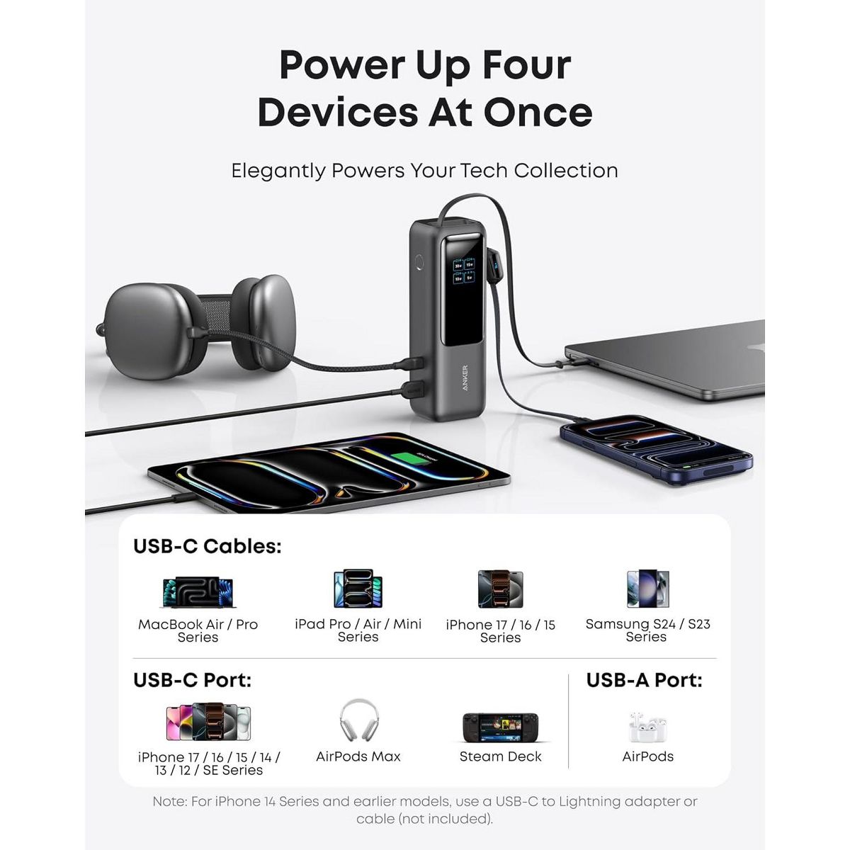Anker Laptop Power Bank, 25,000mAh Portable Charger with Triple 100W USB-C Ports, Flight-Approved for Travel, iPhone 17/16 Series - thumbnail 5