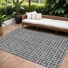 Graphite Gray And Silver Geometric Washable Indoor Outdoor Area Rug - 2 of 4