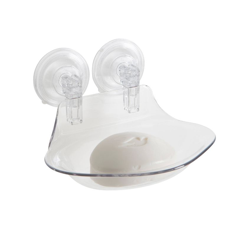 Power Lock Suction Soap Dish Holder Clear - Bath Bliss, 3 of 5
