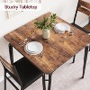3-Piece Square Dining Table Set for 2, Small Kitchen Table with 2 Chairs, Black Dinette Set for Apartments, Small Spaces, Compact 2-Seater Table - 4 of 4