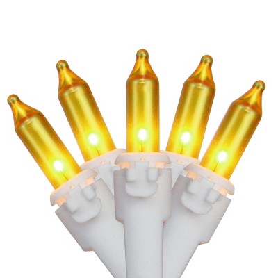 Brite Star 100ct Mini Opaque String Lights Gold - 22.24' White Wire