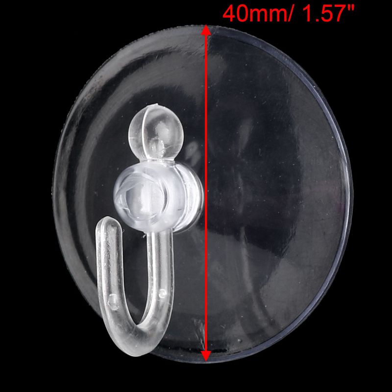 Unique Bargains Home Kitchen Bathroom Wall 40mm Dia Suction Cup Hooks and Hangers Clear 5 Pcs, 2 of 7