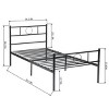 FurnitureR Twin Size Metal Bed Frame with Headboard and Footboard – Under Foundation Storage, No Box Spring Needed, Black - 2 of 4