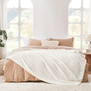 Cozy Bliss Plush Waffle Fleece Throw Blanket, Ultra Soft Comforter Style Home Blanket - 1 of 4
