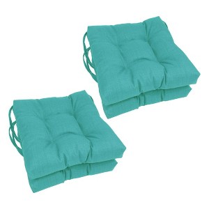 Blazing Needles, 16-inch Spun Polyester Solid Outdoor Square Tufted Chair Cushions (Set of 4) - 1 of 1