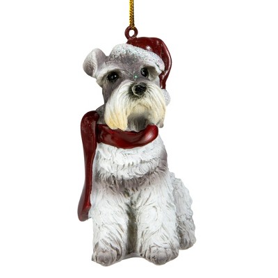 Design Toscano Miniature Schnauzer Holiday Dog Ornament Sculpture