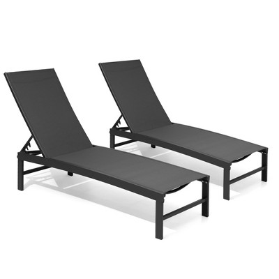 Pellebant Outdoor Pool Lounger Aluminum All-weather Adjustable Chaise Lounge Chair