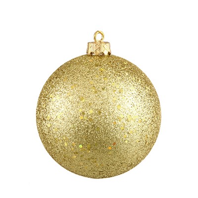 Northlight Vegas Gold Holographic Glitter Shatterproof Christmas Ball Ornament 8" (200mm)