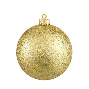 Northlight Vegas Gold Holographic Glitter Shatterproof Christmas Ball Ornament 8" (200mm) - 1 of 2
