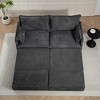 VASIP 59.5" Corduroy Pull-Out Sleeper Sofa Bed with USB & Type-C Charging, Side Storage – Convertible Couch for Living Room, Apartment,Dark Gray - 2 of 4