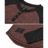 Men's 's Long Sleeve Arm Contrast Raglan Henley T-shirt - ZIMEGO - 4 of 4