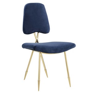 Modway Ponder Performance Velvet Dining Side Chair Navy - 1 of 4