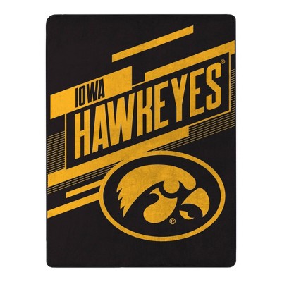 NCAA Iowa Hawkeyes Movement Silk Touch 46"x60" Throw Blanket: Plush Team Logo Design