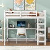 COWLOWN Full Size Loft Bed with Desk & Storage, Space Saving Study Workstation Under Bed, Solid Wood MDF Frame - 3 of 4