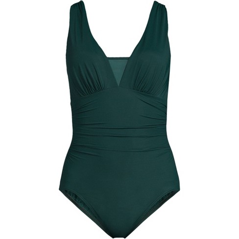 Lands' End Women's Ddd-cup Slendersuit Grecian Tummy Control Chlorine  Resistant One Piece Swimsuit - 14 - Blackberry : Target