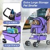 BestMassage Pet Stroller 3/4 Wheels Dog Cat Stroller Jogger Stroller with Removable Liner and Cup Holder Travel Folding Carrier - 3 of 4