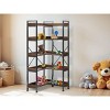 Hyleory Asymmetrical Modern Bookshelf, 5-Tier Freestanding Display Shelf, MDF & Metal Industrial Bookcase for Living Room / Home Office - 3 of 4