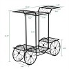 SEVOBAL 6 Tiers Garden Cart Stand Flower Pot Plant Holder Display Rack Parisian Style Black with 4 Decorative Wheels Multilayer Parisian Style Plant - 3 of 4