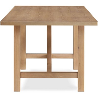 Rustic Beige Reclaimed Wood Extendable Dining Table for Six