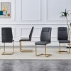 Set of 4 Faux Leather Dining Chairs with High Back and Metal Legs,Modern Upholstered Chairs for Kitchen or Dining Room-The Pop Home - 3 of 4