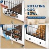 2-in-1 Dog Crate Furniture with Cat Tower, Large Wooden Pet Cage with Adjustable Bowls, Multi-Level Cat Climbing & Storage Shelves - 3 of 4